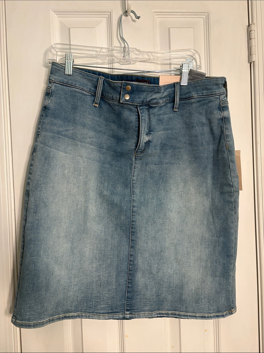 NYDJ Light Blue Stretch Denim A-Line Skirt